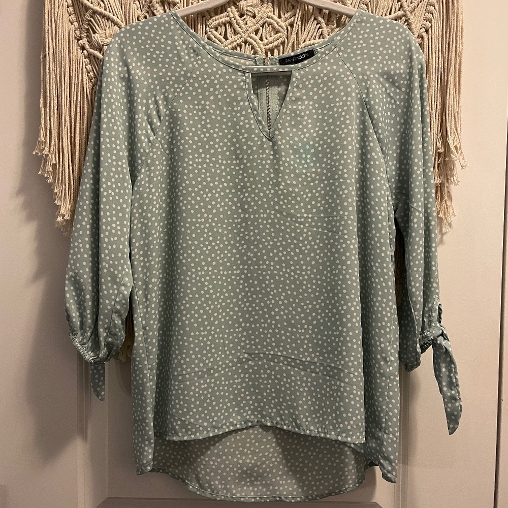 3/$25! Green Dot Blouse